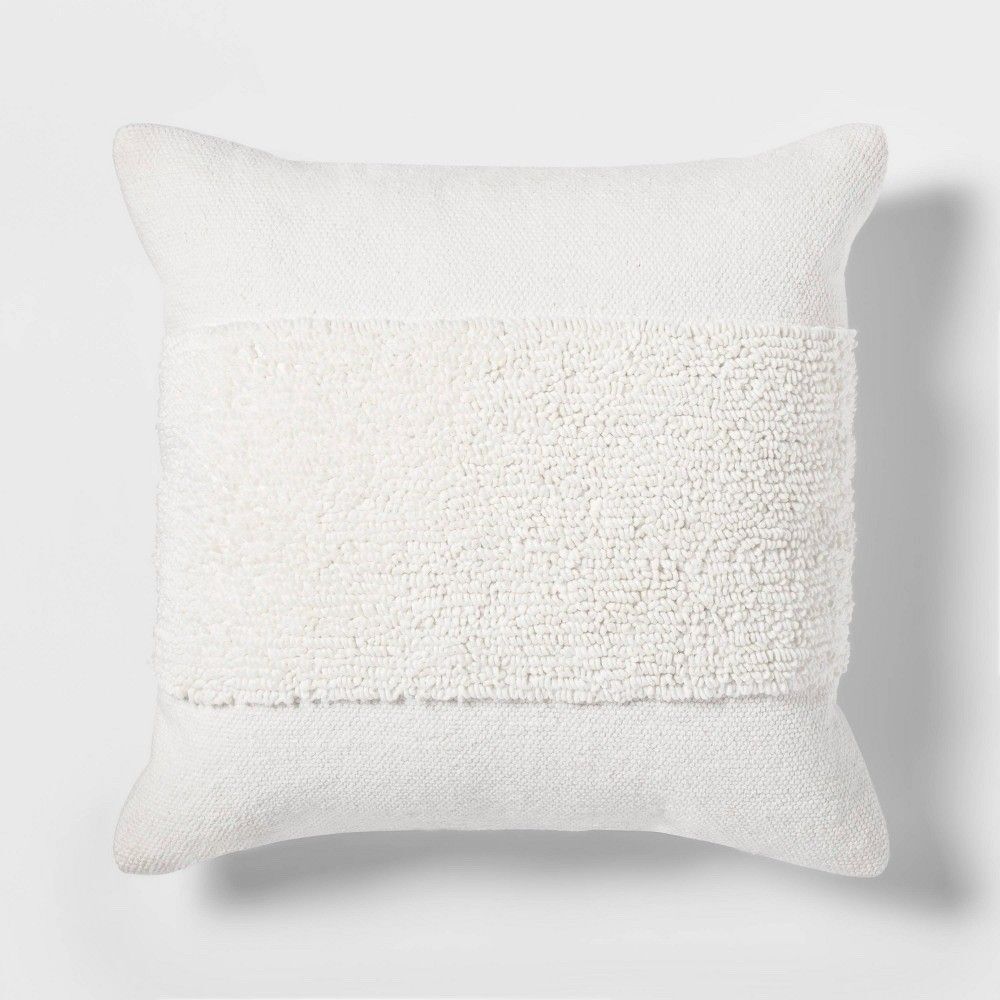 Cotton Tufted Square Throw Pillow White - Threshold Indoor 18x18